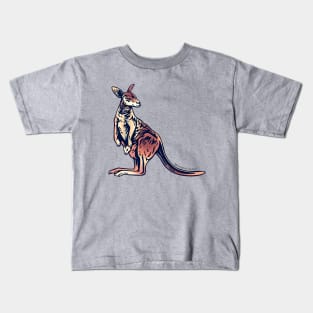 Australian red kangaroo Macropus Rufus with baby joey Kids T-Shirt